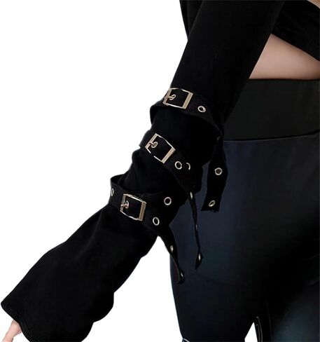 Gothic for Arm Warmers Women Punk Fingerless Goth Rave Rave Emo Grunge in Saudi Arabia