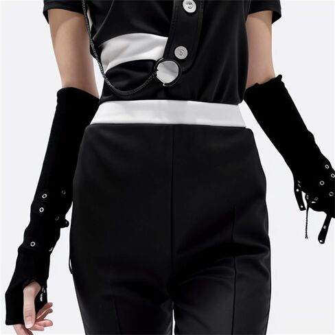 Gothic for Arm Warmers Women Punk Fingerless Goth Rave Rave Emo Grunge in Saudi Arabia