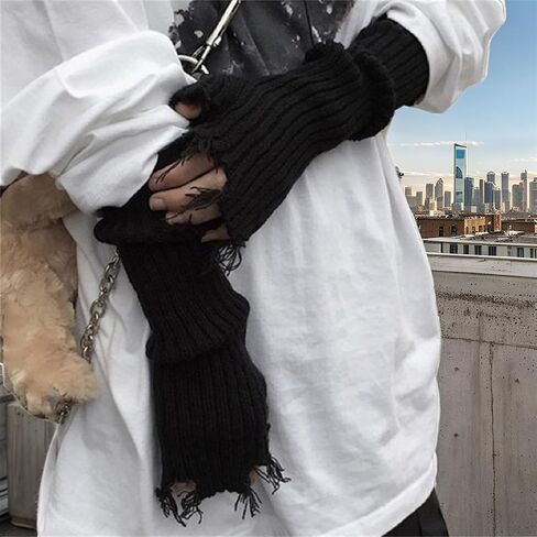 Gothic for Arm Warmers Women Punk Fingerless Goth Rave Rave Emo Grunge in Saudi Arabia
