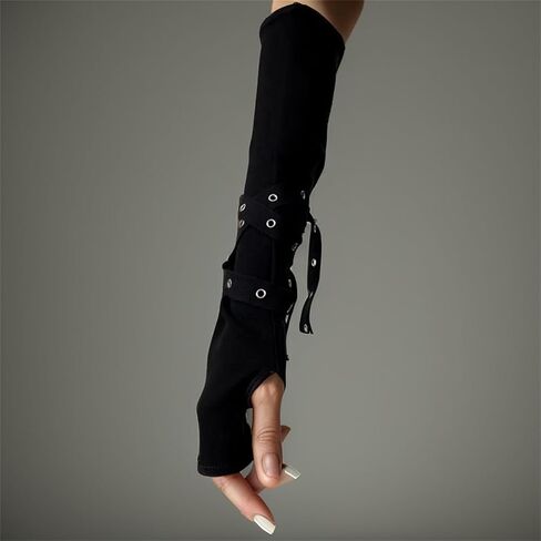 Gothic for Arm Warmers Women Punk Fingerless Goth Rave Rave Emo Grunge in Saudi Arabia