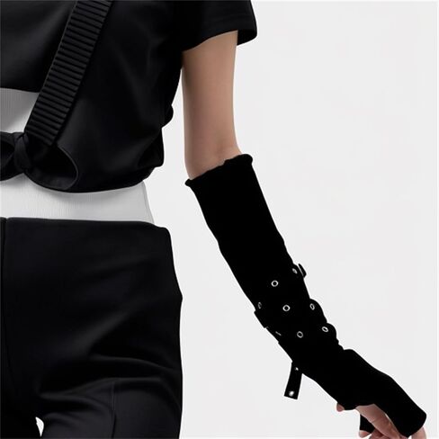 Gothic for Arm Warmers Women Punk Fingerless Goth Rave Rave Emo Grunge in Saudi Arabia