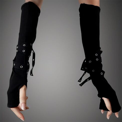 Gothic for Arm Warmers Women Punk Fingerless Goth Rave Rave Emo Grunge in Saudi Arabia