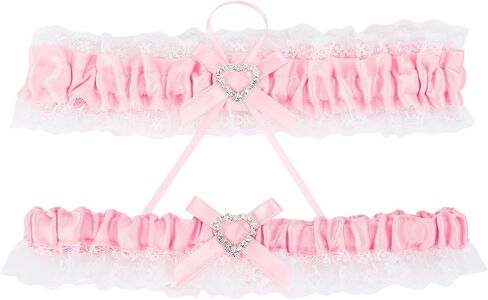 Lace Garters for Bride Wedding Accessories Leg Garter with Rhinestone Bows Party Prom Band Blue Black Pink White in Kuwait