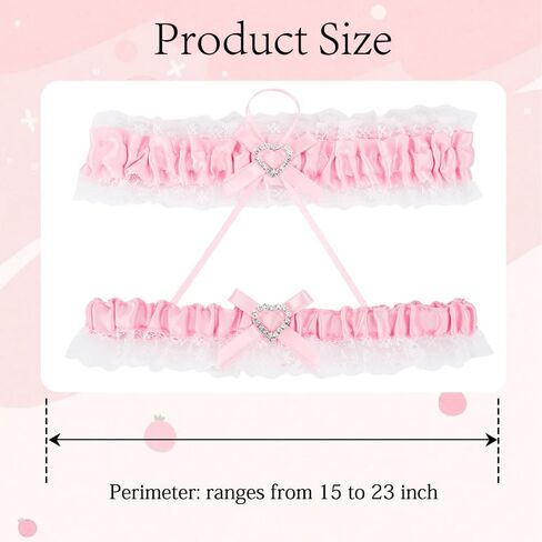 Lace Garters for Bride Wedding Accessories Leg Garter with Rhinestone Bows Party Prom Band Blue Black Pink White in Kuwait