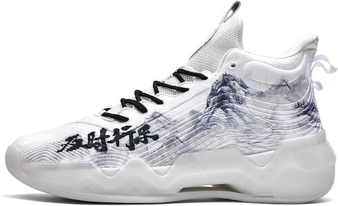 Women Men Basketball Shoes Youth Fashion High Top Running Shoes Volleyball Sneakers Colorful Painting Sport Shoes Comfortable Non-Slip Footwear in Kuwait