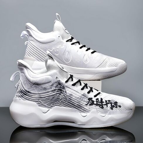 Women Men Basketball Shoes Youth Fashion High Top Running Shoes Volleyball Sneakers Colorful Painting Sport Shoes Comfortable Non-Slip Footwear in Kuwait