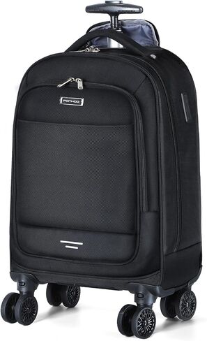 حقيبة ظهر متدحرجة - حقيبة ظهر للكمبيوتر المحمول مقاس 17 بوصة مع عجلات معتمدة للسفر وحقائب ظهر من النايلون 1680D قابلة للإزالة للرجال والنساء مناسبة للسفر والعمل والكلية التجارية in Kuwait