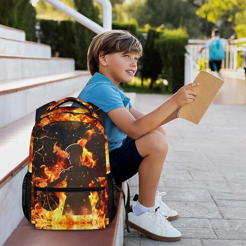 Sport Backpack for Kids Boys - Soccer Player Backpacks for School Travel - 17 Inch Large Capacity Durable Bookbag for Kindergarten Primary Middle College in Saudi Arabia