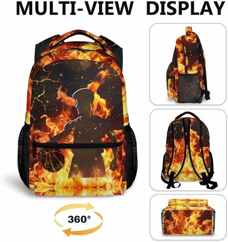 Sport Backpack for Kids Boys - Soccer Player Backpacks for School Travel - 17 Inch Large Capacity Durable Bookbag for Kindergarten Primary Middle College in Saudi Arabia