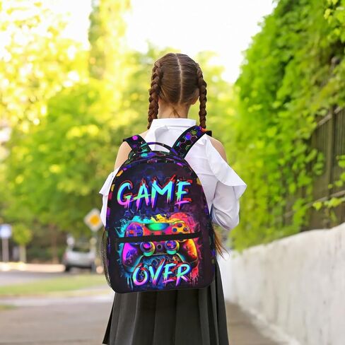 15 Inch Gaming Over Backpack for Boys Ages 6-8, Lightweight School Bookbag with Large Capacity & Padded Ergonomic Back, Ideal for Kindergarten & Elementary in Saudi Arabia