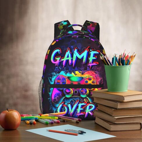 15 Inch Gaming Over Backpack for Boys Ages 6-8, Lightweight School Bookbag with Large Capacity & Padded Ergonomic Back, Ideal for Kindergarten & Elementary in Saudi Arabia