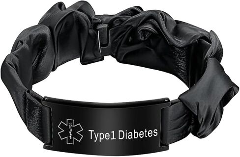 Medical Alert Bracelets for Women Personalized Elastic Silk Wristband Medical ID Bracelet Engraved Emergency Information Diabetes Epilepsy Autism Allergy in Saudi Arabia