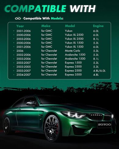 مجموعة ملفات الإشعال الجديدة 100% من SCITOO 8 قطع متوافقة مع سيارات Buick/Cadillac/Chevy/GMC/Hummer/Isuzu/Workhorse 1999-2007 مناسبة لـ OE: UF262 C1251 in Saudi Arabia