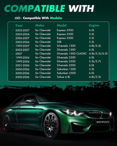 مجموعة ملفات الإشعال الجديدة 100% من SCITOO 8 قطع متوافقة مع سيارات Buick/Cadillac/Chevy/GMC/Hummer/Isuzu/Workhorse 1999-2007 مناسبة لـ OE: UF262 C1251 in Saudi Arabia