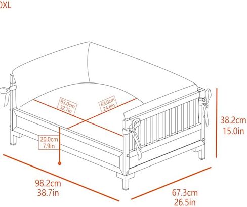سرير الكلاب المرتفع New Age Pet® ECOFLEX® Manhattan مع وسادة للكلاب الكبيرة in Kuwait