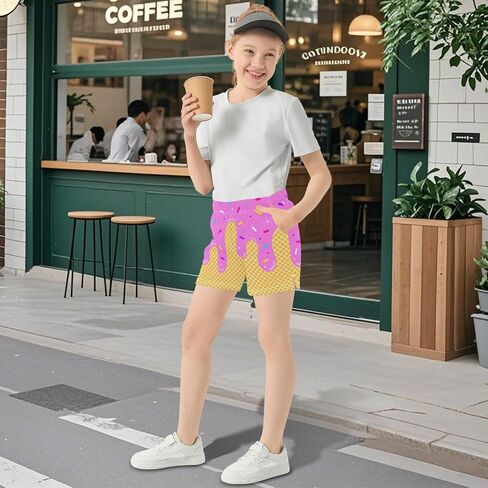 Girls Athletic Shorts Summer Casual Girls Sports Shorts with Pockets for 7-15Y in Saudi Arabia