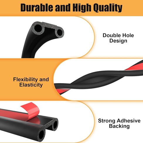 Tonneau Cover Seal Strip - 24.9Ft Truck Tailgate Seal Kit, Adhesive Rubber Weather Stripping for Pickups Tailgate, Camper Shell, Tonneau Cover, Truck Topper ＆ Cap in Saudi Arabia