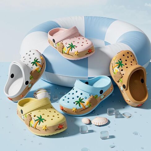 Sunporx Kids Girls Boys Clogs Garden Shoes Toddler/Little Kid Cartoonals Sandals Summer Wightweight Outdoor Beach Pool Shoes in Kuwait