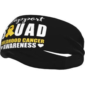 Support Squad Childhood Cancer Awareness Adjustable Sports Headband Moisture Wicking Sweatband for Running Workout in Saudi Arabia