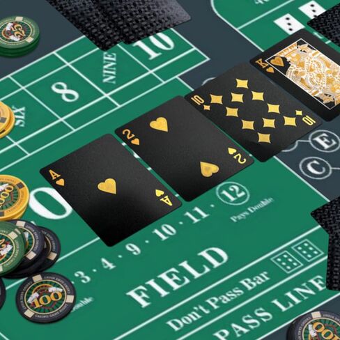 AQQA Poker Table Top 70" x 35"with Black Playing Cards, Texas Hold'em Poker Rubber Mat Poker Topper for Tables,Folding Portable Poker Table Top Layout for Poker Game in Kuwait