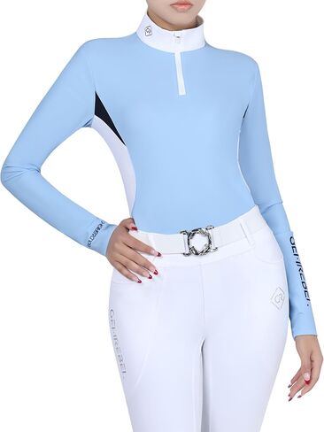 Women's Horse Riding Shirt Long Sleeve Top Comfortable Breathable Quick-Dry Horseback Riding Shirts Equestrian Women in Saudi Arabia