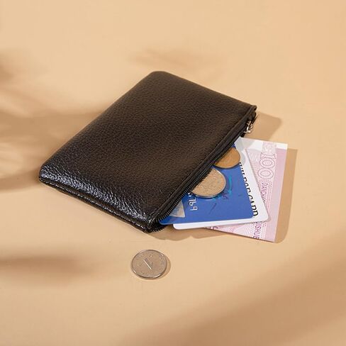8 قطع محفظة عملة للرجال ، محفظة تغيير محمولة للرجال نساء ، حقيبة عملة جلدية مع سوستة ، لبطاقة الائتمان مطوية الفواتير معرف رأس الشفاه (الأسود ، الأزرق ، الوردي ، البني الفاتح) in Kuwait