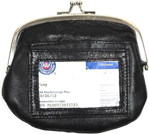 Genuine Leather Coin Purse 6 Credit Card Slot, ID Window, Snap Top Closure Black, Pink, Red (Red) in Saudi Arabia