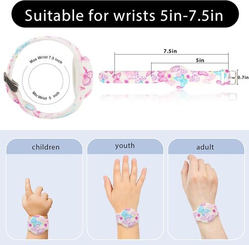 1|2 Pack Bracelet for AirTag 2nd Gen (2026) & 1st for Kids, Waterproof for air tagholder with Soft Silicone Anti-Lost Hidden Wristband Accessories Watch Band for Child, Light Pink in Saudi Arabia