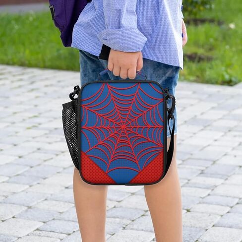 Lunch Box for Boys Girls - Reusable Insulated Lunch Bags for Kids - Large Capacity Cooler Back to School Lunch Thermal Meal Tote Kit, Red Spider Web in Saudi Arabia