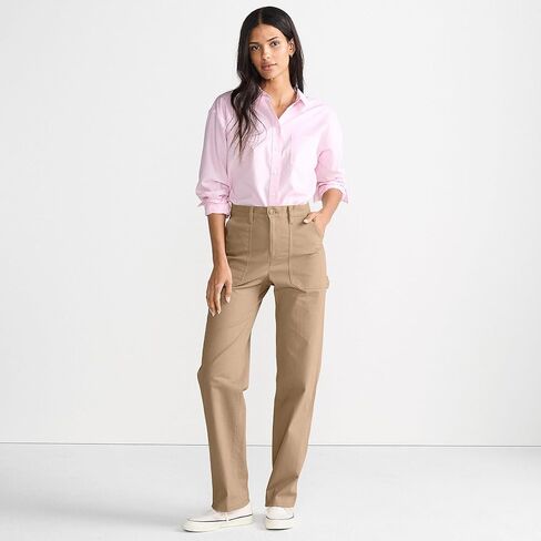 Lands' End Women's Herringbone Chino High Rise Utility Pants in Saudi Arabia
