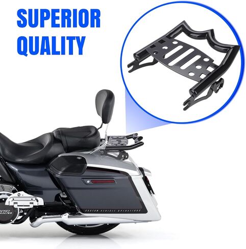 Quick releaseTour Pack Luggage Rack, Two-Up Luggage Rack Rear Mounting Rack Kit Fits for Harley Touring Street Glide Electra Glide Road King Road Glide 2009-2024 Grab Handles Bracket (Chrome) in Saudi Arabia