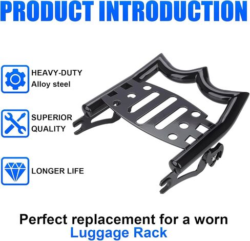 Quick releaseTour Pack Luggage Rack, Two-Up Luggage Rack Rear Mounting Rack Kit Fits for Harley Touring Street Glide Electra Glide Road King Road Glide 2009-2024 Grab Handles Bracket (Chrome) in Saudi Arabia