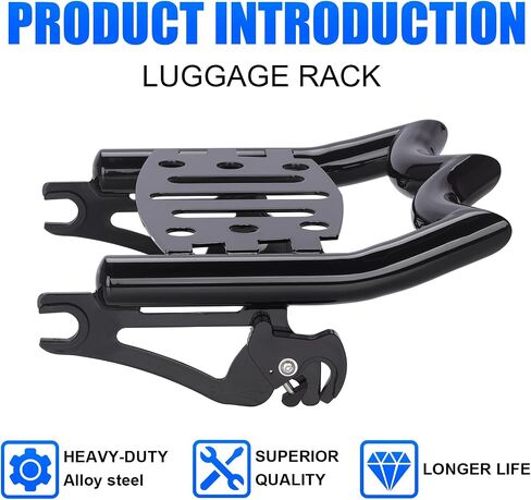 Quick releaseTour Pack Luggage Rack, Two-Up Luggage Rack Rear Mounting Rack Kit Fits for Harley Touring Street Glide Electra Glide Road King Road Glide 2009-2024 Grab Handles Bracket (Chrome) in Saudi Arabia