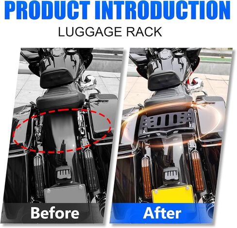 Quick releaseTour Pack Luggage Rack, Two-Up Luggage Rack Rear Mounting Rack Kit Fits for Harley Touring Street Glide Electra Glide Road King Road Glide 2009-2024 Grab Handles Bracket (Chrome) in Saudi Arabia