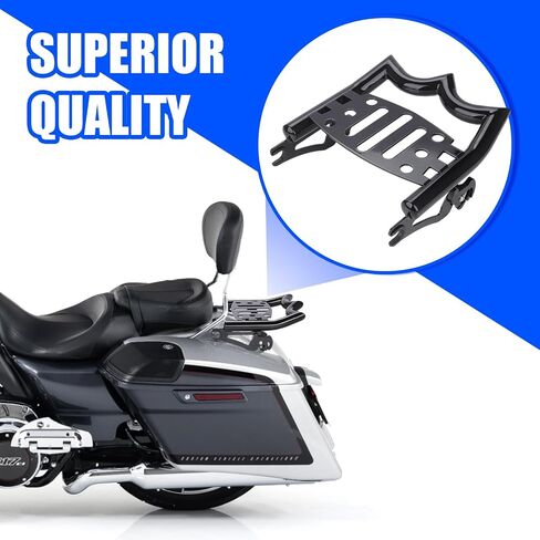 Quick releaseTour Pack Luggage Rack, Two-Up Luggage Rack Rear Mounting Rack Kit Fits for Harley Touring Street Glide Electra Glide Road King Road Glide 2009-2024 Grab Handles Bracket (Chrome) in Saudi Arabia