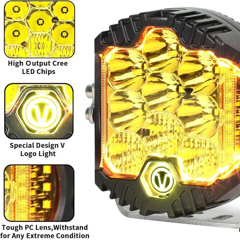 5 بوصة 50W LED LED LIGHT ، 5000LM ROAD ROAD IP67 ROOTPROOT ROUND WORK SPOT SPOT SPOT COMBO لـ Wrangler ، ATV ، SUV ، UTV ، شاحنات ، بيك آب ، 4x4 ، F150 - حزمة 1 in Saudi Arabia
