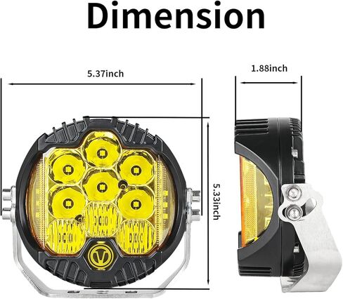5 بوصة 50W LED LED LIGHT ، 5000LM ROAD ROAD IP67 ROOTPROOT ROUND WORK SPOT SPOT SPOT COMBO لـ Wrangler ، ATV ، SUV ، UTV ، شاحنات ، بيك آب ، 4x4 ، F150 - حزمة 1 in Saudi Arabia