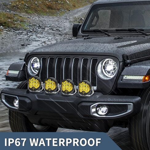 5 بوصة 50W LED LED LIGHT ، 5000LM ROAD ROAD IP67 ROOTPROOT ROUND WORK SPOT SPOT SPOT COMBO لـ Wrangler ، ATV ، SUV ، UTV ، شاحنات ، بيك آب ، 4x4 ، F150 - حزمة 1 in Saudi Arabia