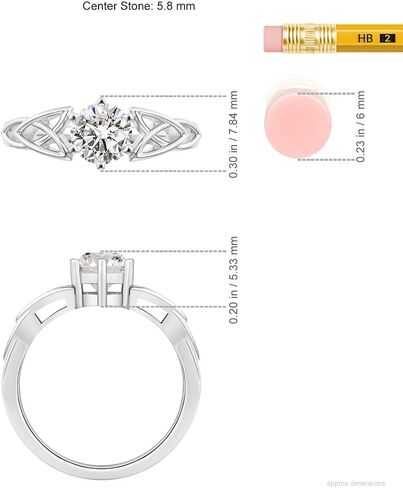 Angara Natural Solitaire Round Diamond Celtic Knot Ring in 14K Solid Gold/Platinum | April Birthstone, Birthday, Engagement, Anniversary, Wedding Jewelry Gift for Women in Saudi Arabia