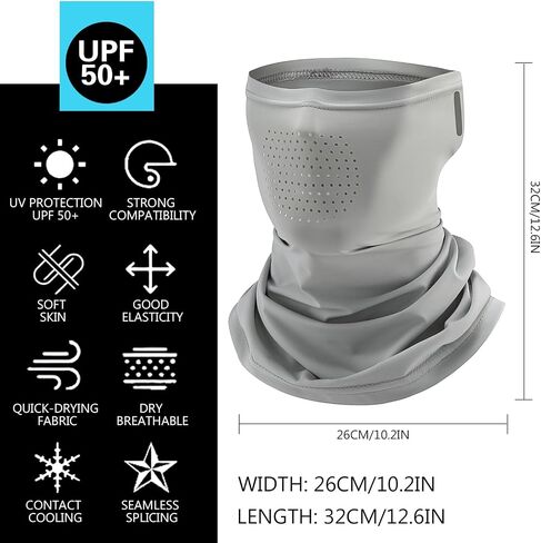 Ice Silk UPF50+ Neck Gaiter – Cooling Sun Protection Face Mask Balaclava Men Women, Summer Cycling, Fishing, Running in Kuwait