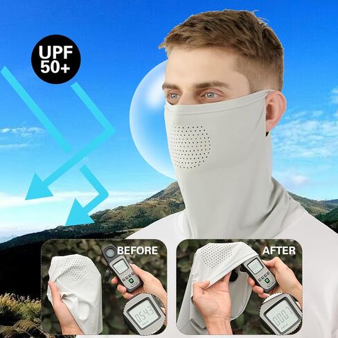 Ice Silk UPF50+ Neck Gaiter – Cooling Sun Protection Face Mask Balaclava Men Women, Summer Cycling, Fishing, Running in Kuwait