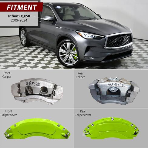 AOOA Caliper Covers Red with White Logo Brake Aluminum 2019-2024 Infiniti QX50(Set of 4) in Saudi Arabia