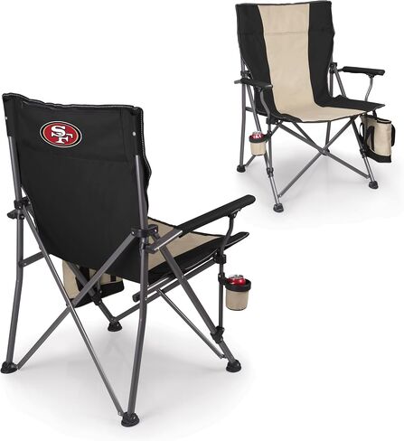 مبرد Big Bear XXL من PICNIC TIME، شاطئ عالي التحمل، كرسي تخييم بسعة 500 رطل مع حقيبة حمل، شعار فريق NFL، مقاس واحد، أسود in Saudi Arabia