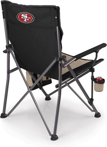 مبرد Big Bear XXL من PICNIC TIME، شاطئ عالي التحمل، كرسي تخييم بسعة 500 رطل مع حقيبة حمل، شعار فريق NFL، مقاس واحد، أسود in Saudi Arabia