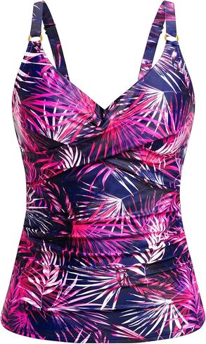 Women Tankini Top Only - Tummy Control Bathing Suit Top V Neck Twist Front Swim Tank No Bottom 2025 in Saudi Arabia