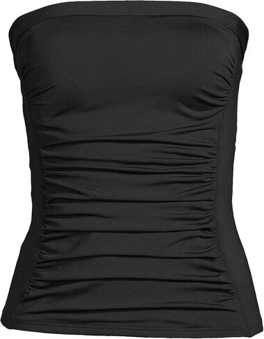 Lands 'End Women's Bandeau Bandeau Tankini Top Swimsuit مع أحزمة قابلة للإزالة وقابلة للتعديل in Saudi Arabia