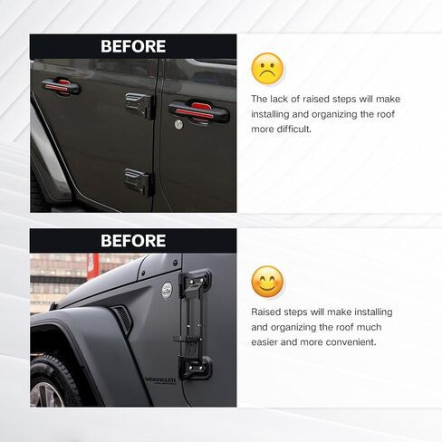 لـ JK jl jt hinge step step foot foot with bottle epatable fort incluction with 2007-2025 Jeep Wrangler jk jl jku jlu & gladiator jt 2/4 doors ، foot step step star door (2 pcs) in Saudi Arabia