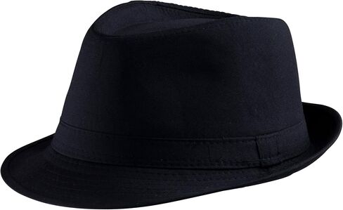 Dress Up America Fedora Hat - Black Fedora for Men and Women - Trilby Costume Hat for Adults - Available in Black and White in Saudi Arabia