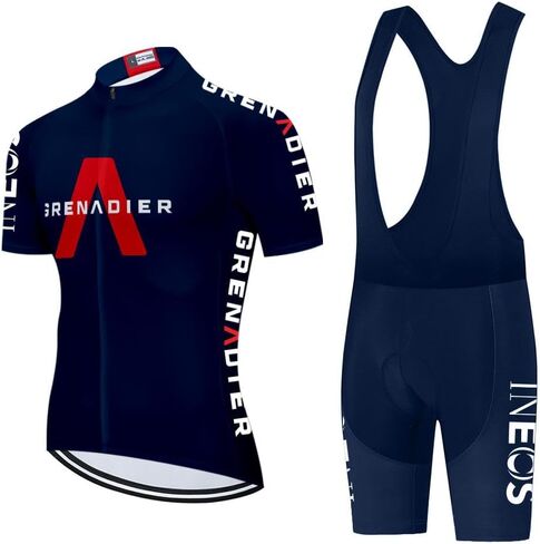 Men's Cycling Jersey Set Short Sleeve Bike Shirts Bicycle Clothing Cycling Bib Shorts with 20D Gel Padded in Saudi Arabia