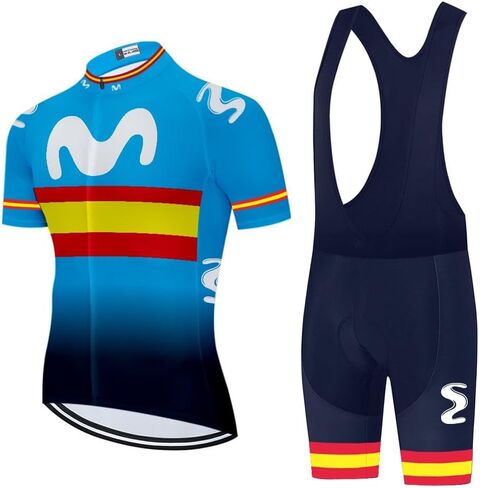 Men's Cycling Jersey Set Short Sleeve Bike Shirts Bicycle Clothing Cycling Bib Shorts with 20D Gel Padded in Saudi Arabia